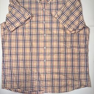 Men's Izod Large Plaid Shirt - Orange and Blue